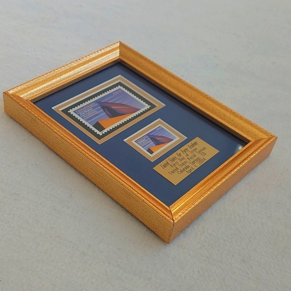 US AIR FORCE ACADEMY 1st day of issue framed POSTAGE STAMP and LAPEL PIN - Picture 3 of 11